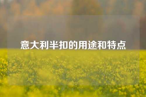 意大利半扣的用途和特点