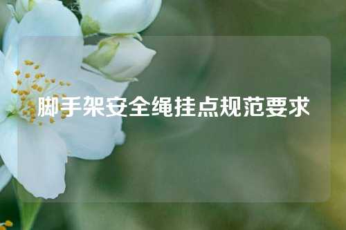 脚手架安全绳挂点规范要求