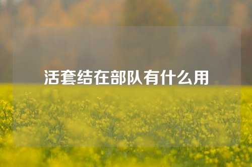 活套结在部队有什么用