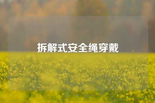 拆解式安全绳穿戴