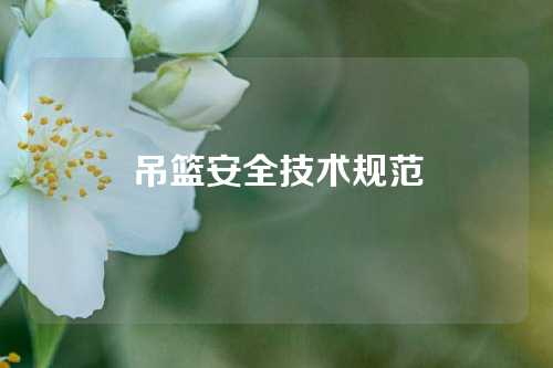 吊篮安全技术规范