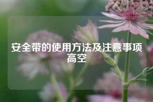 安全带的使用方法及注意事项高空