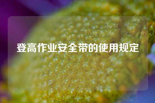 登高作业安全带的使用规定