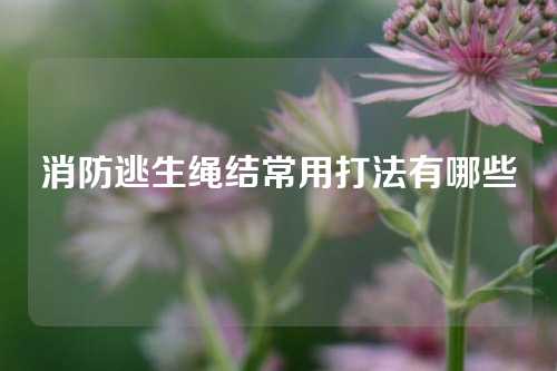 消防逃生绳结常用打法有哪些