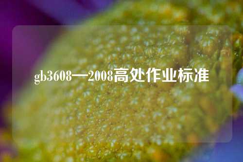 gb3608—2008高处作业标准