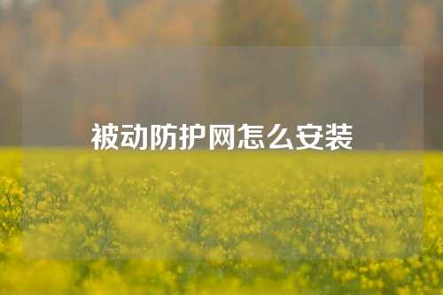 被动防护网怎么安装