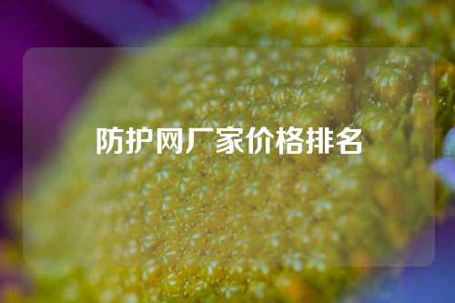 防护网厂家价格排名