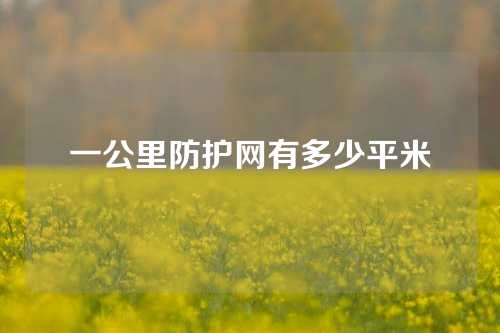 一公里防护网有多少平米